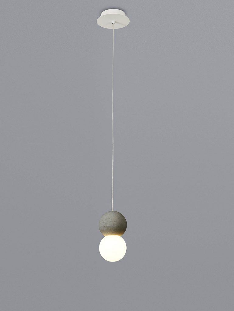 Kitchen Island Pendant Lights | Round Grey Cement Pendant