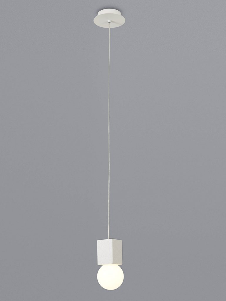 Kitchen Island Pendant Lights | White Cube Cement Pendant