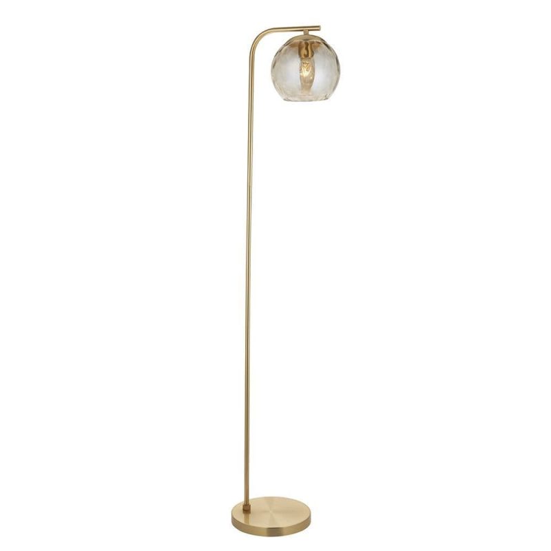 Satin Brass Floor Lamp | Modern Brass Floor Lamp