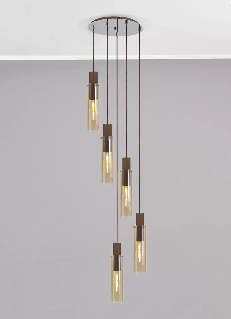 Stairwell Pendant Light | 5 Light Spiral pendant
