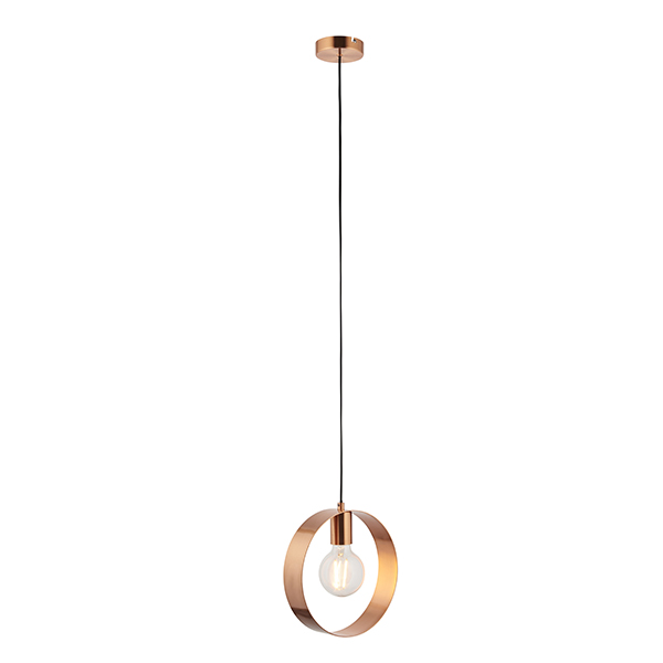 Round Brushed Copper Pendant