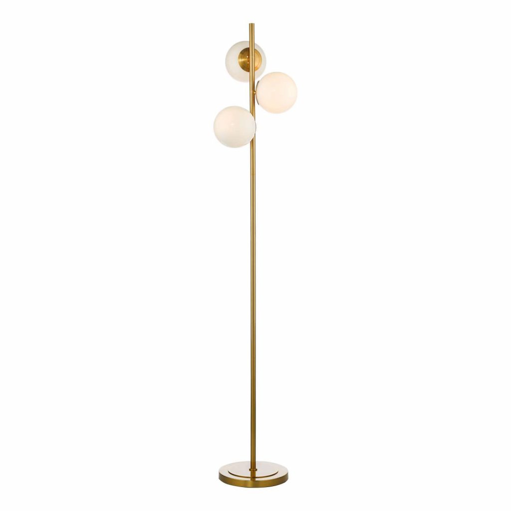 Mobas 3 Light Floor Lamp Natural Brass