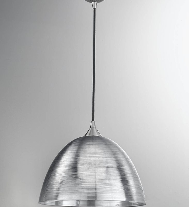 Kitchen Island Pendant Lights | Silver Dome Glass Pendant