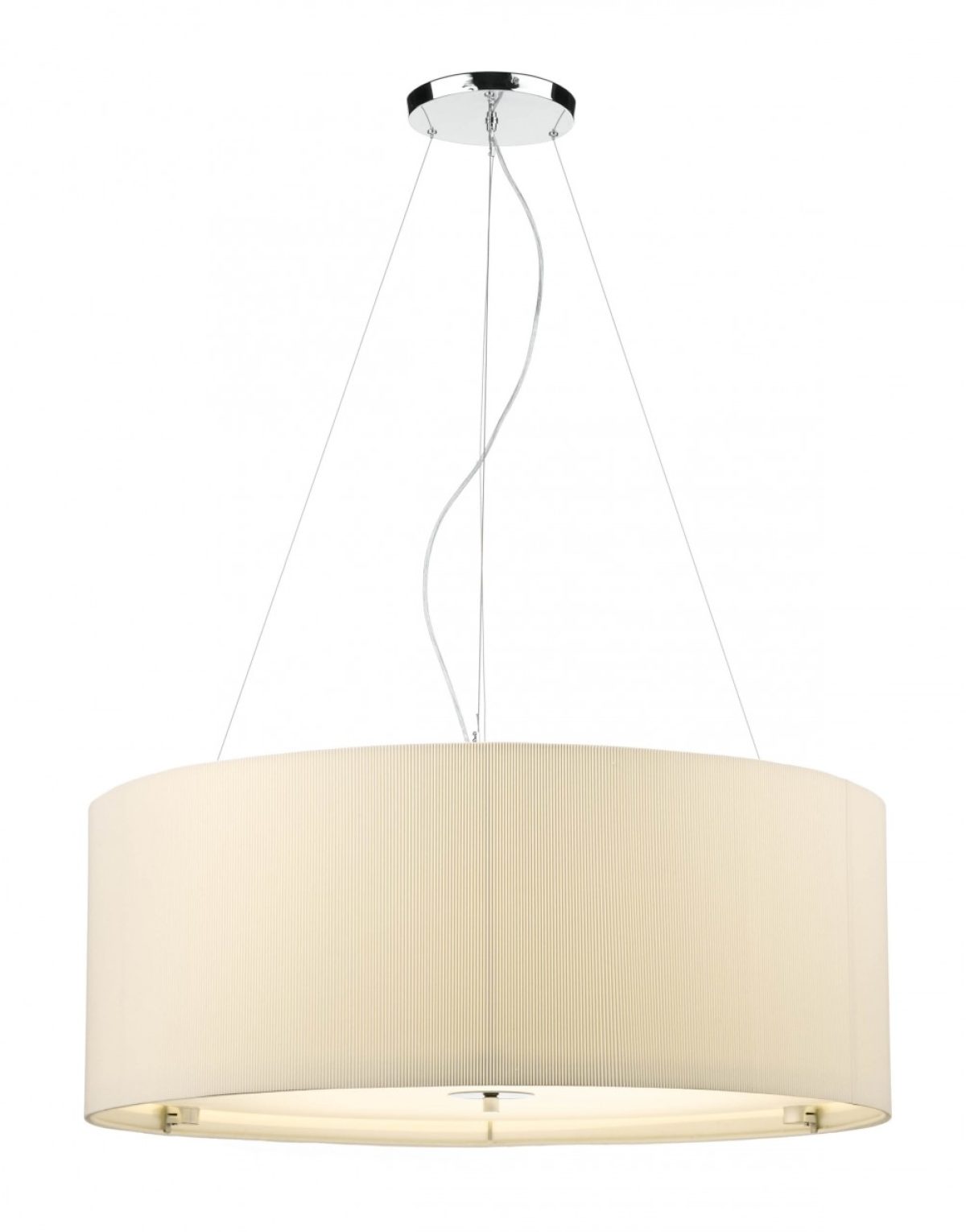 Dar ZAR0633 Zaragoza 6 Light Ceiling Pendant CREAM | Home Lighting UK