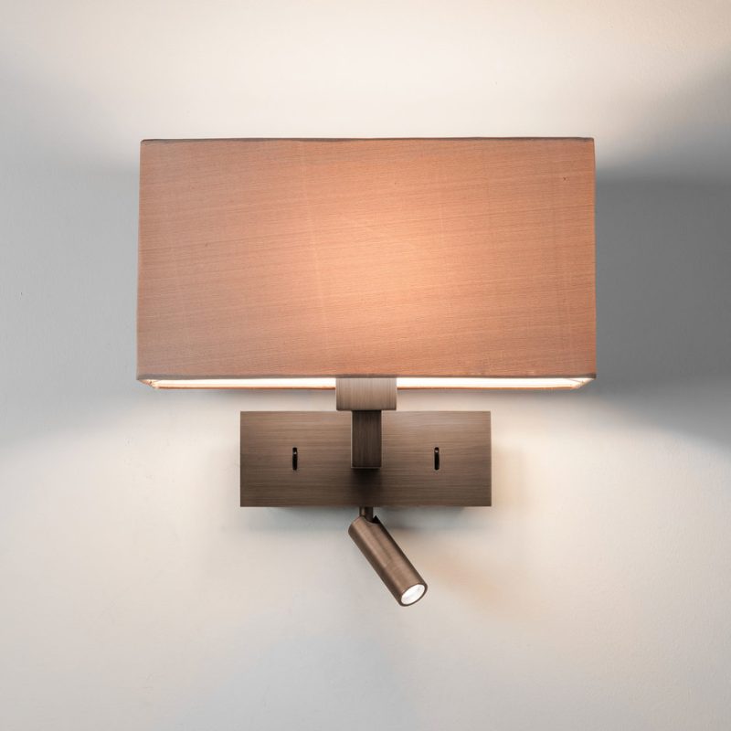 Bronze Bed head light with LED reading light