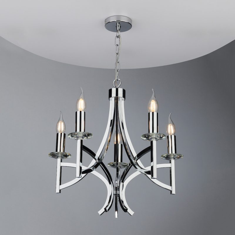 5 Light Pendant Polished Chrome