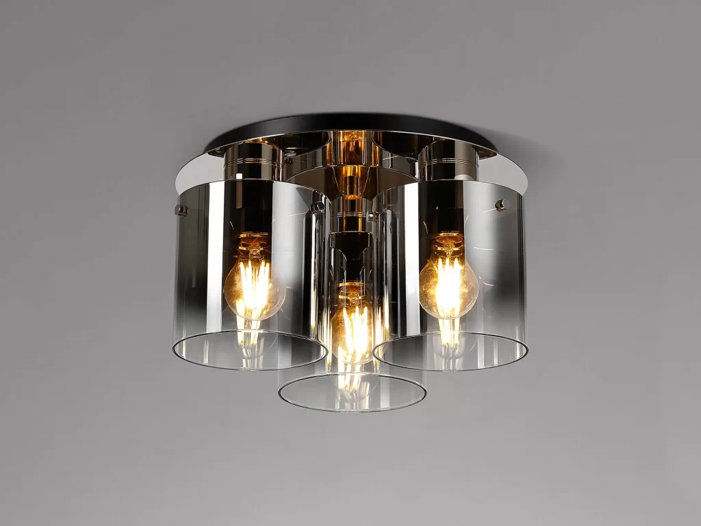 Modern Chrome Smoked Light | Modern flush Ceiling Light