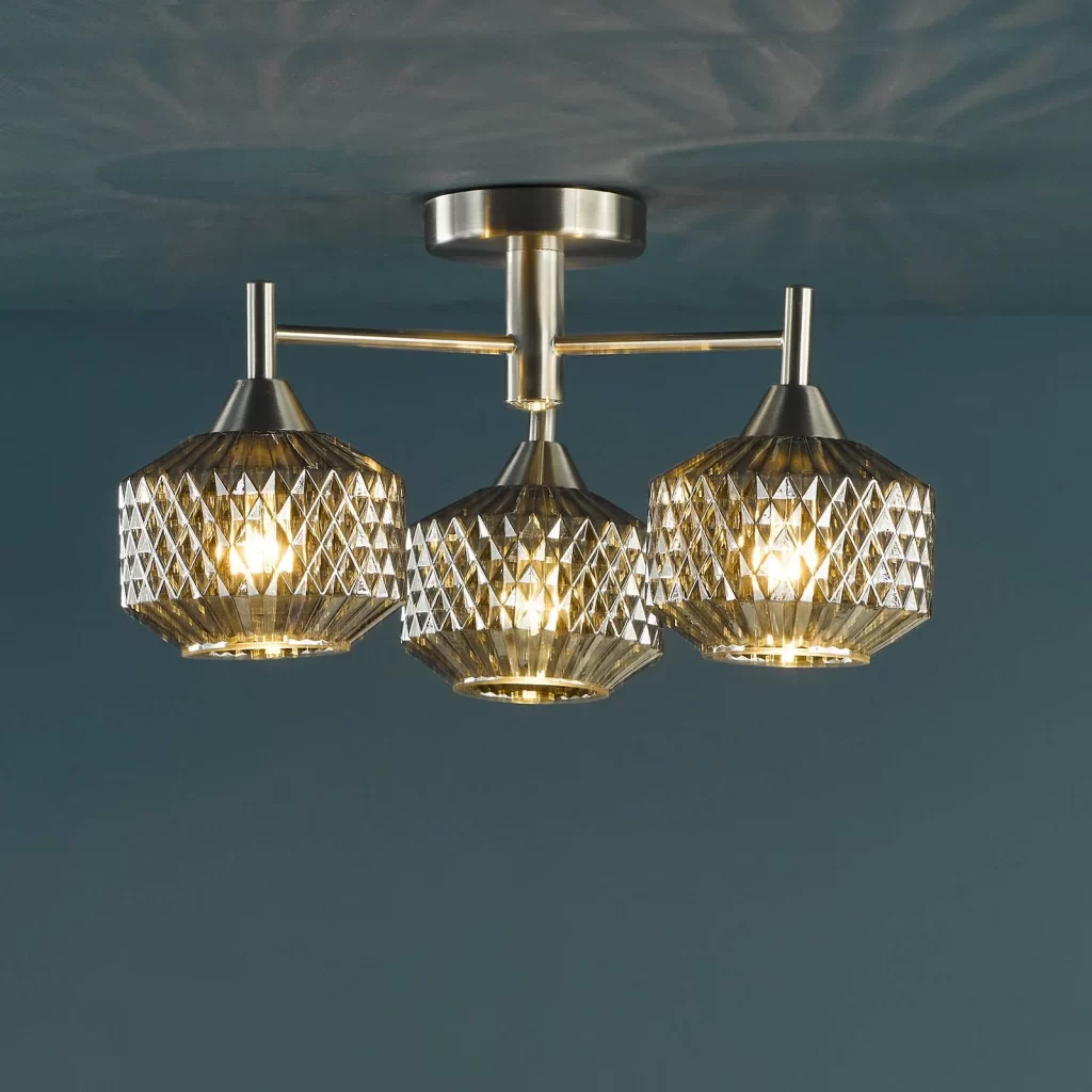 FAB5338 3lt Ceiling Light | Satin Nickel Ceiling Lights