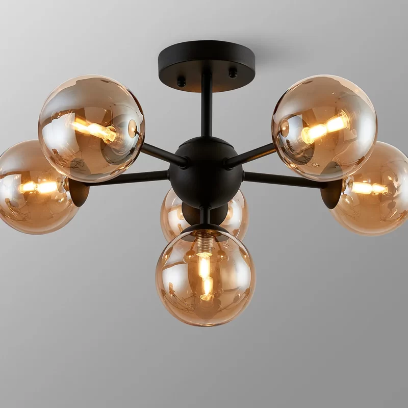 black ceiling light with amber shades | modern black ceiling lights