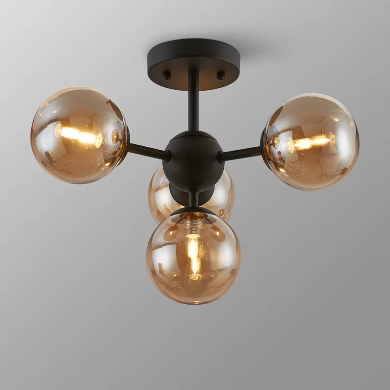 black ceiling light with amber shades | modern black ceiling lights