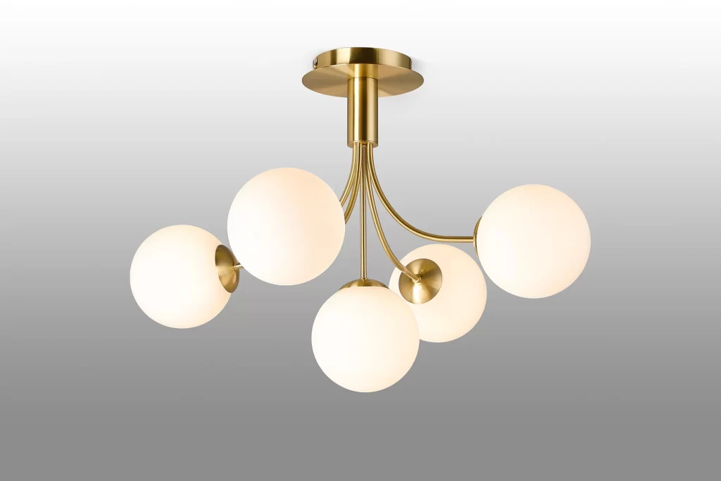 Satin Gold Ceiling Light | Semi Flush Ceiling Lights
