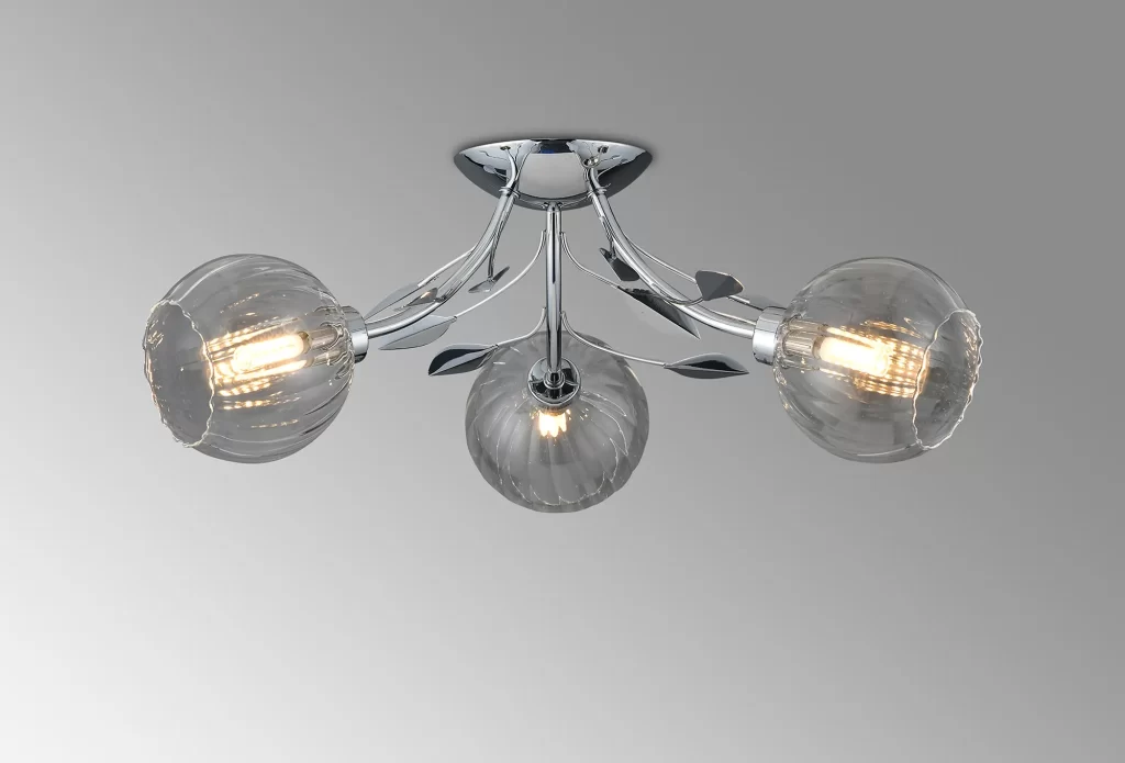 Chrome 3lt Flush Light | Polished Chrome Ceiling Lights