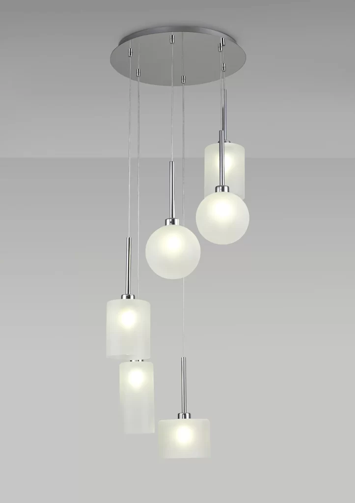 Chrome Spiral Pendant Light | Stairwell Ceiling Pendant