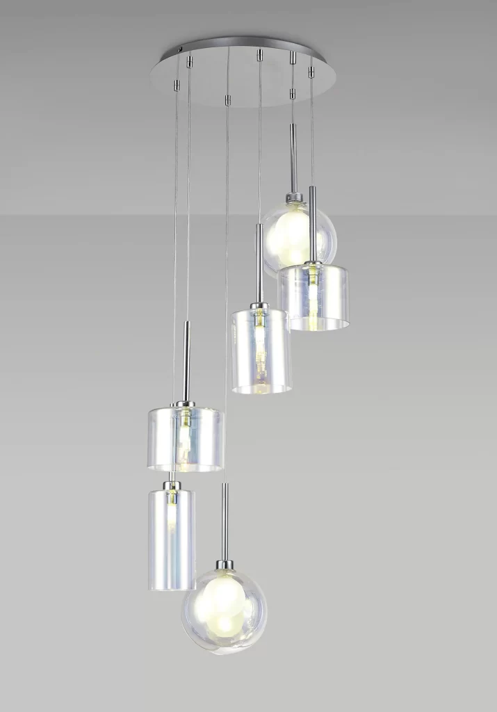 Modern Chrome Spiral Pendant | Stairwell Ceiling Pendant