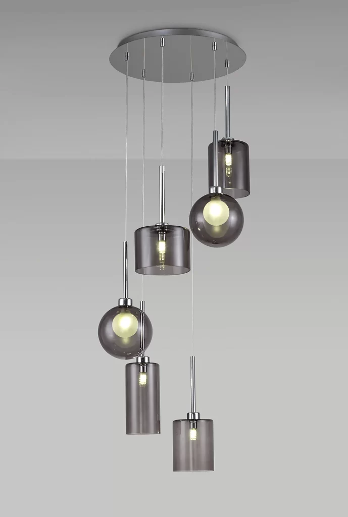 Modern Chrome Spiral Pendant | Stairwell Ceiling Pendant