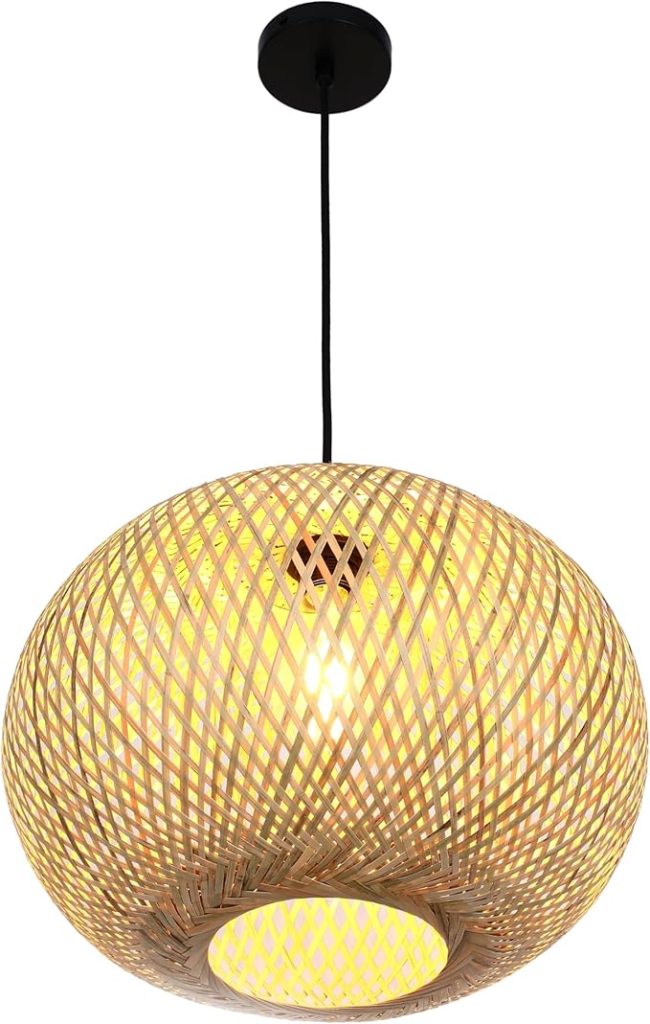 woven rattan pendant