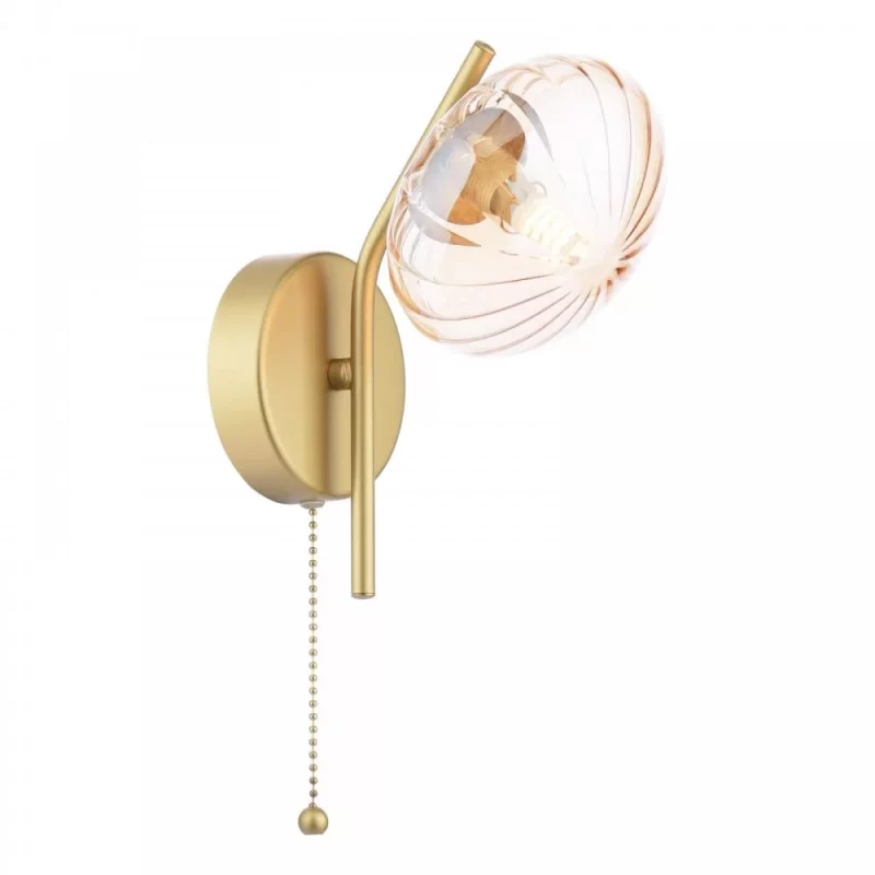 Dar EDE0735 Ede Wall Light Satin Gold and Amber Glass