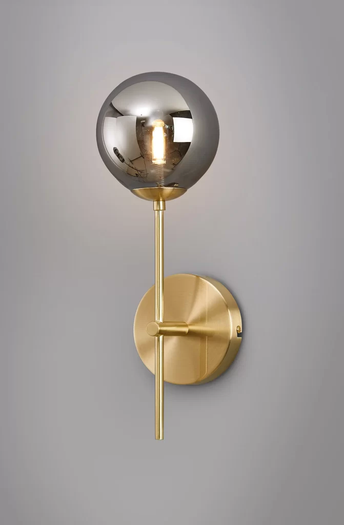 Satin Gold Wall Light | Modern Satin Gold Wall Light