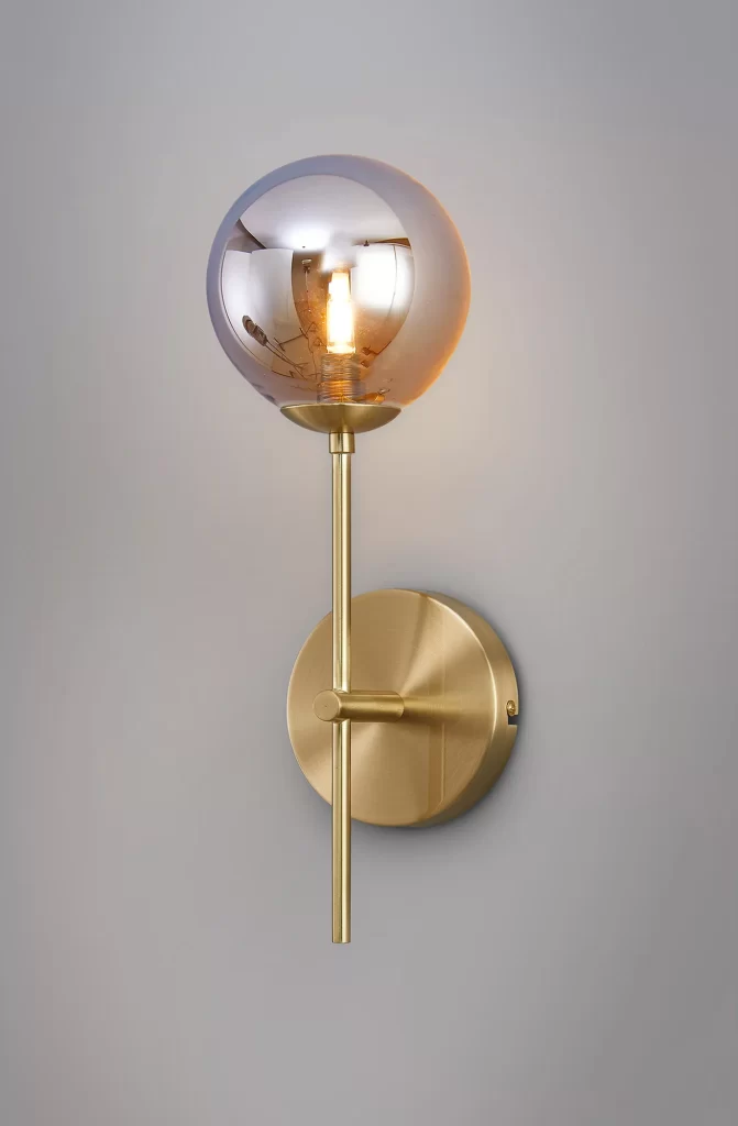 Satin Gold Wall Light | Modern Satin Gold Wall Light