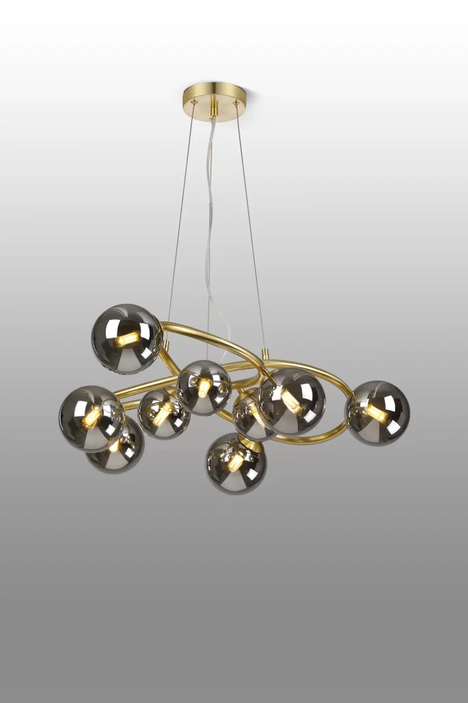 Modern Twisted Pendant Gold | Satin gold pendant lights